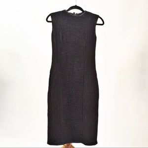 Helmut Lang black dress w/ real leather trim